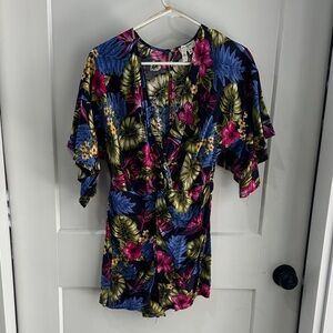 Umgee Pink and Green Floral Dress